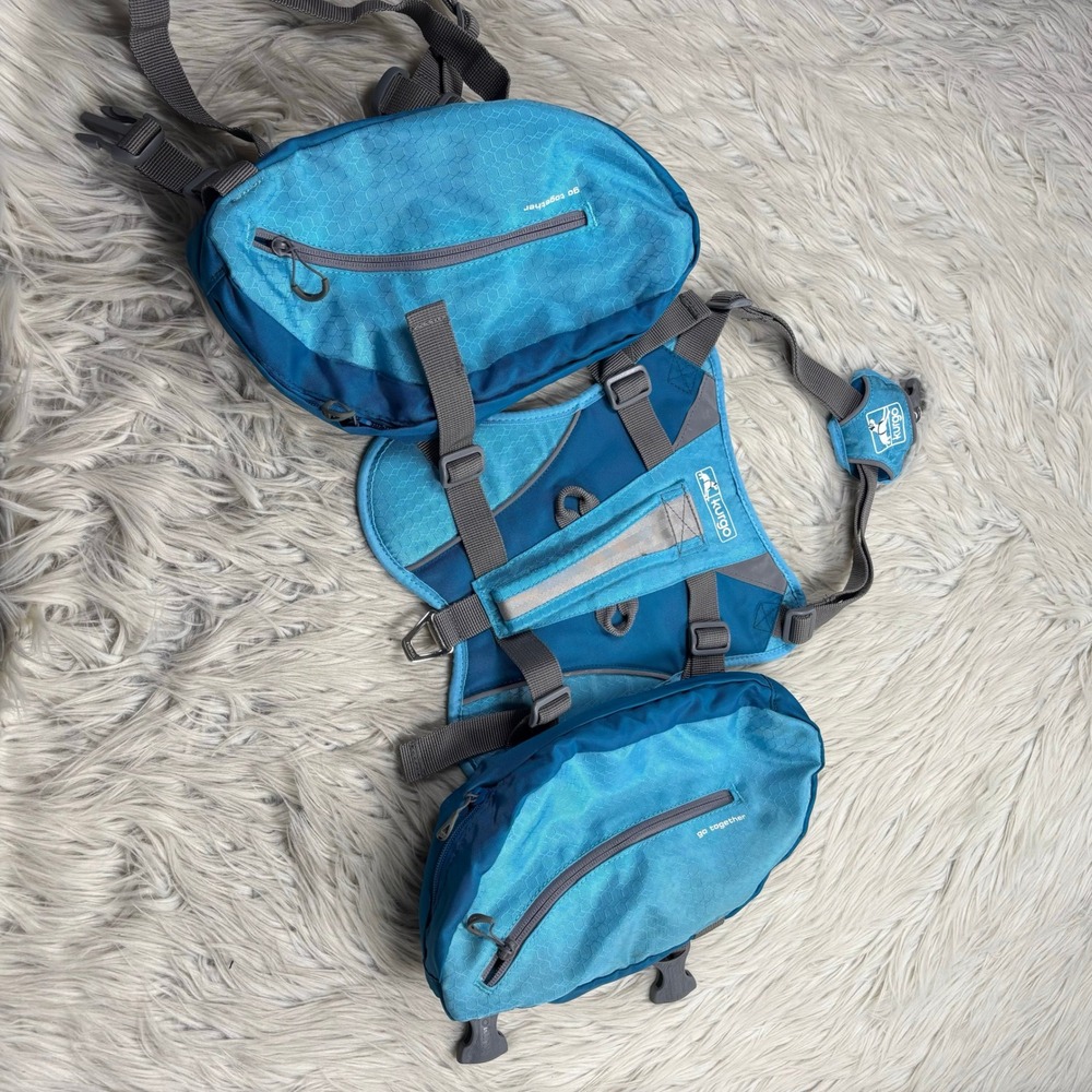 Kurgo Blue‎ Baxter Dog Backpack Saddlebag Pack Adjustable Saddlebag Hiking